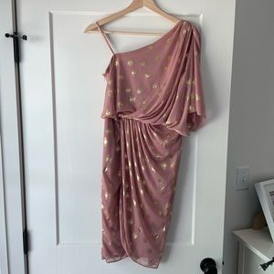 Adrianna Papell Evening One Shoulder Ruched Detail Cocktail Dress